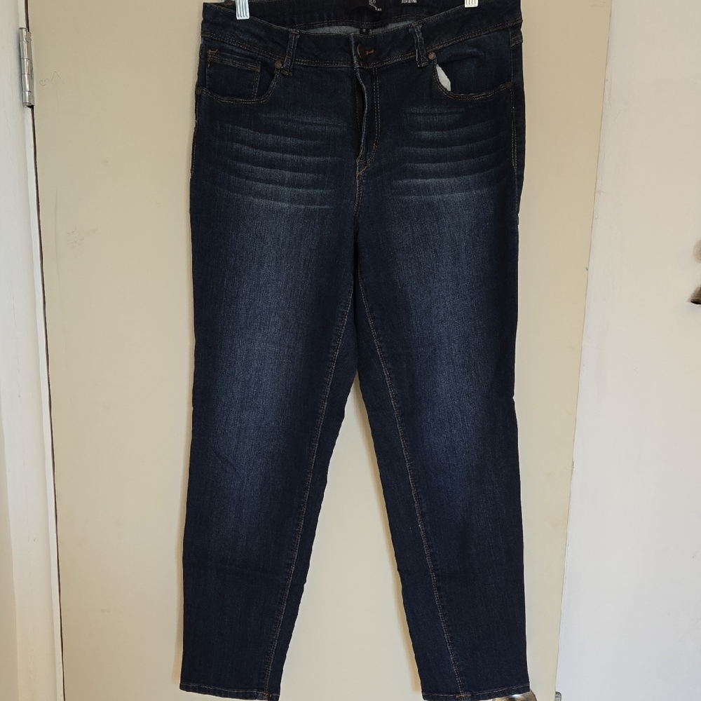 1822 Adrianna Dark Blue Ankle Jeans, Sz 16